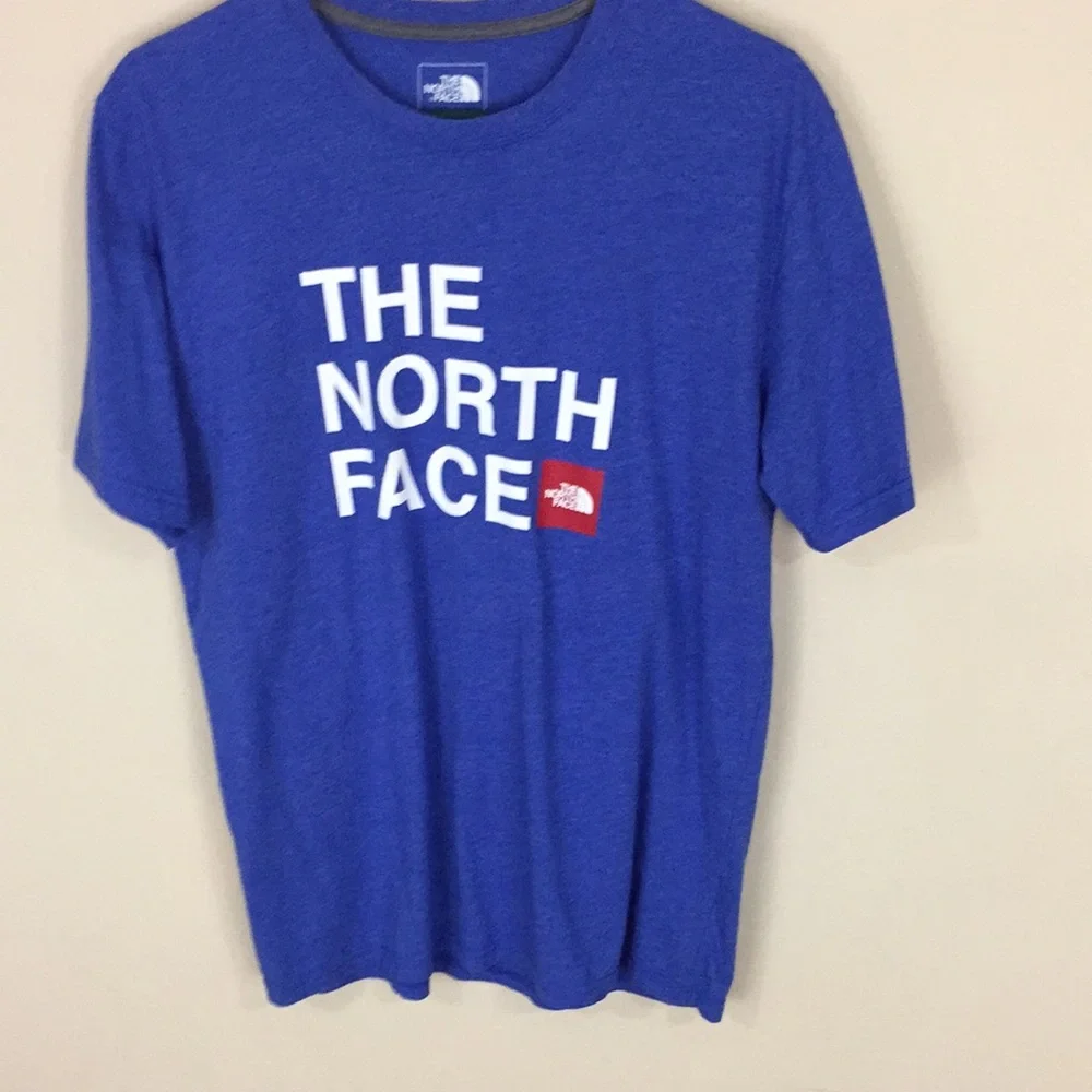 The North Face Blue Spell Out Tee T-shirt Size Medium